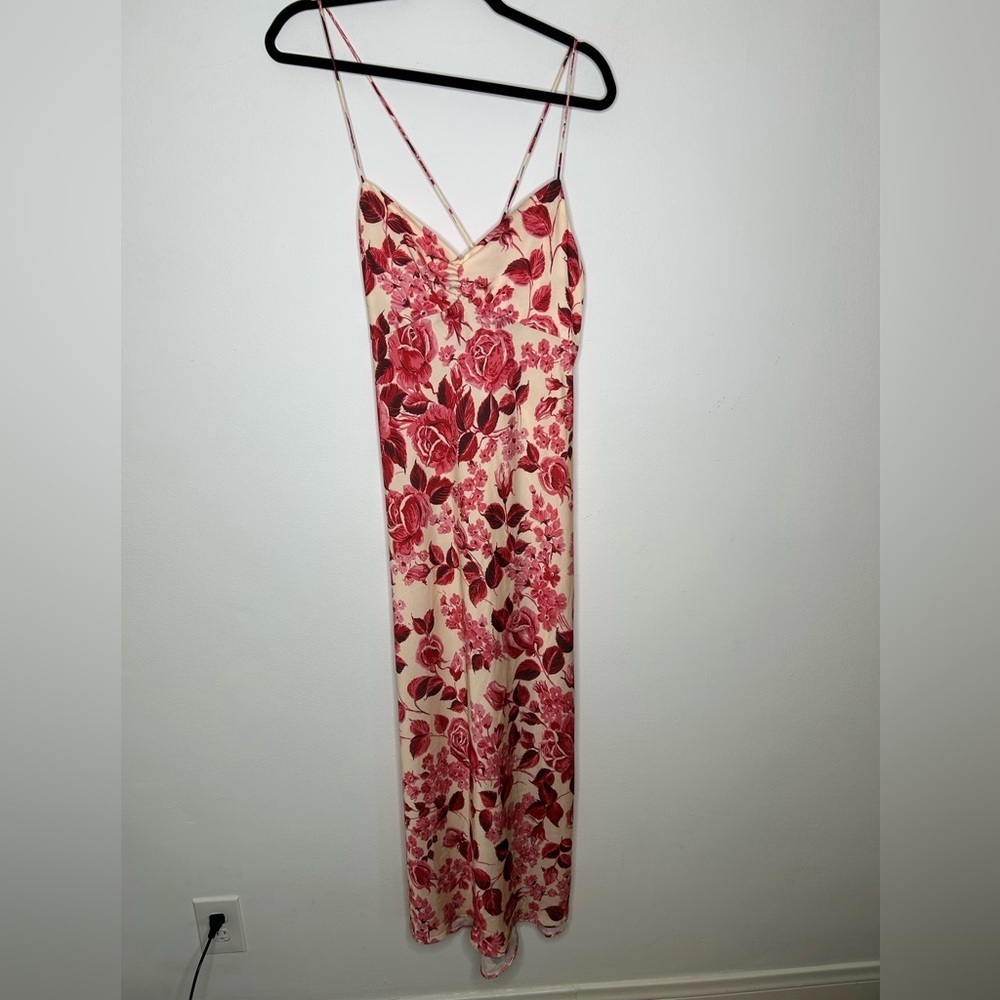 Favorite Daughter The Envy Slip Midi Dress in Rose Multi Size Large - Picture 4 of 10
